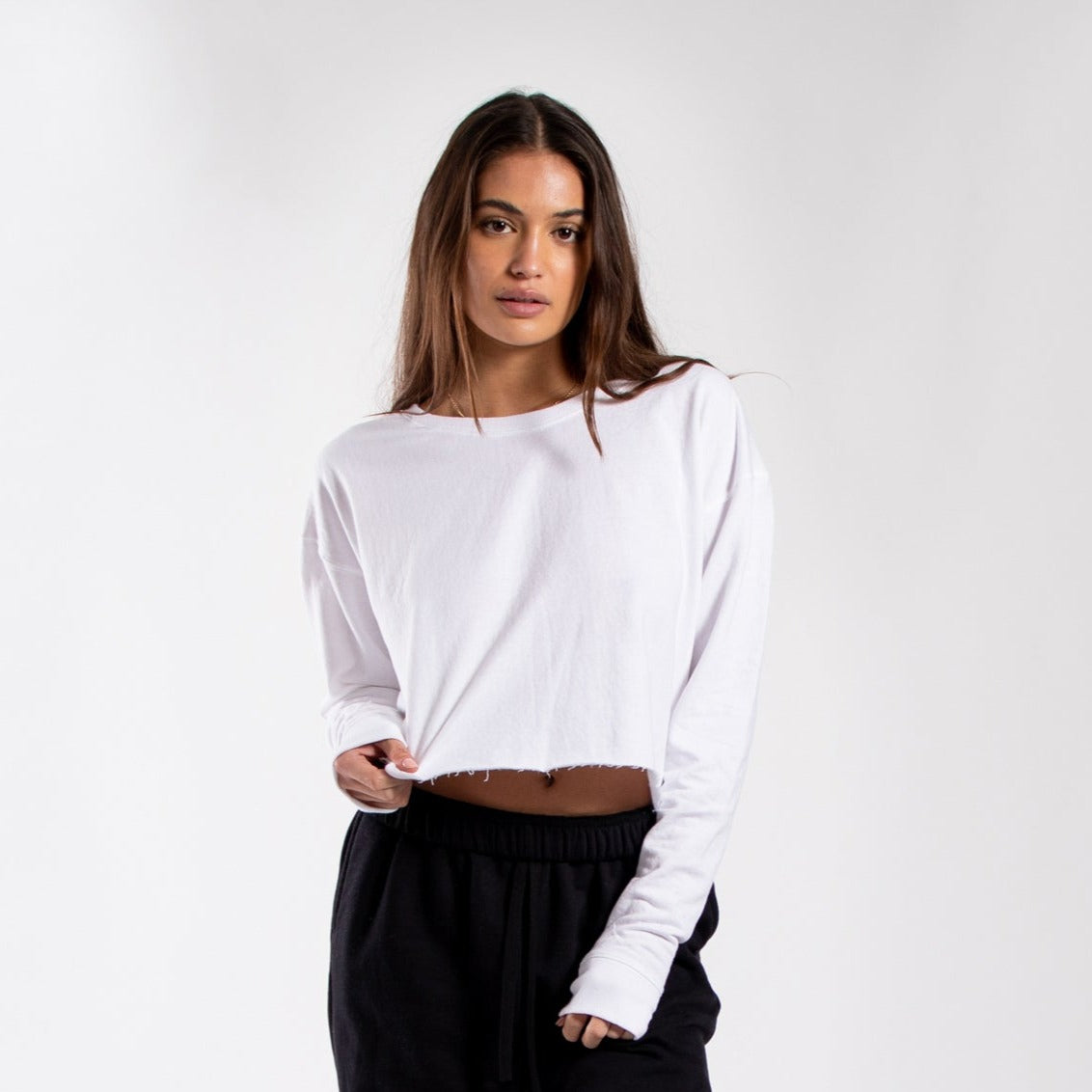 6035 - CLOSEOUT Women's Cropped Fleece Crew Neck Sweatshirt
