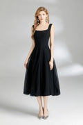 Thick Strap Tulle Puffy Fairy Midi Dress